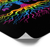 ツリーライフ レインボー LGBT クール ゲイ プライド フラッグ アライ ポスター (角)