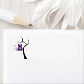 ツリーラベルに紫色の砂糖スカルフクロウ ラベル (インサイチュ)