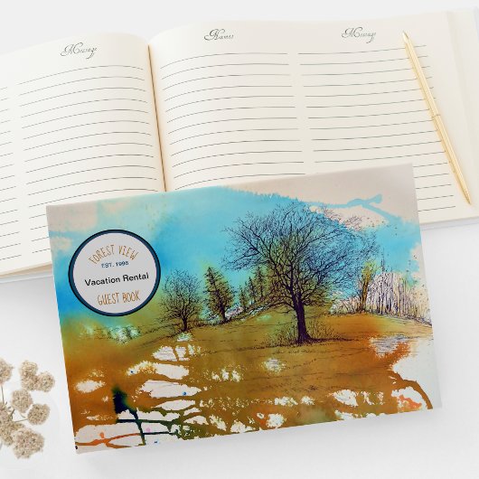 ツリーランドスケープウォーターカラーアートバケーションレンタル ゲストブック