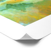 ツリーランドスケーモダンティール(緑がかった色)グリーンブルー絵画ズ ポスター (角)