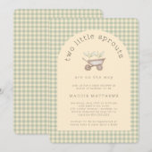 ツリーリトルスプラウトがやってくる！ベイビーシャワー 招待状 (正面/裏面)