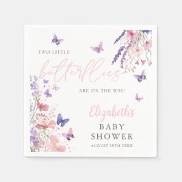 ツリーリトルバタフライ フローラルツイン ベビーシャワー スタンダードカクテルナプキン