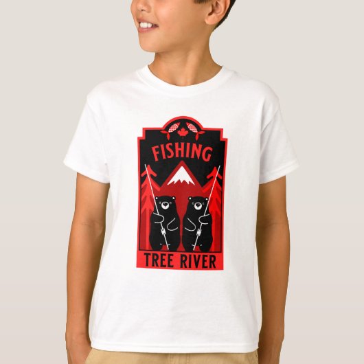 ツリーリバー魚釣りカナダ Tシャツ (正面)