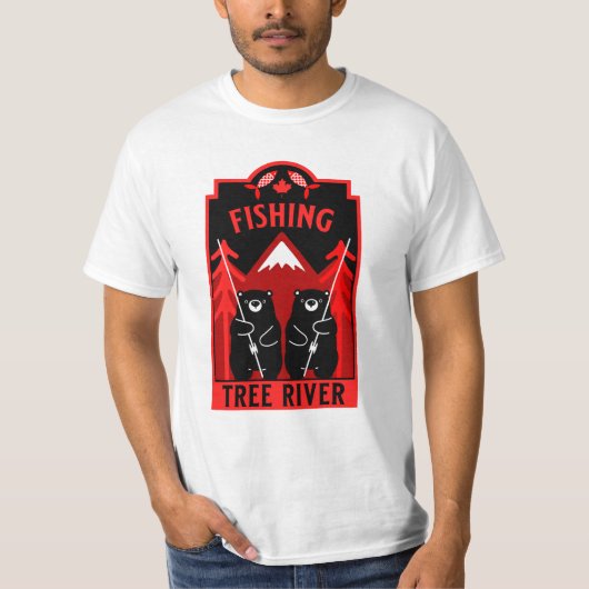 ツリーリバー魚釣りカナダ Tシャツ (正面)