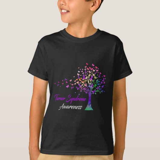 ツリーリボンターナー症候群認識度 Tシャツ (正面)