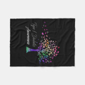 ツリーリボン1型糖尿病認識度 フリースブランケット (正面(横))