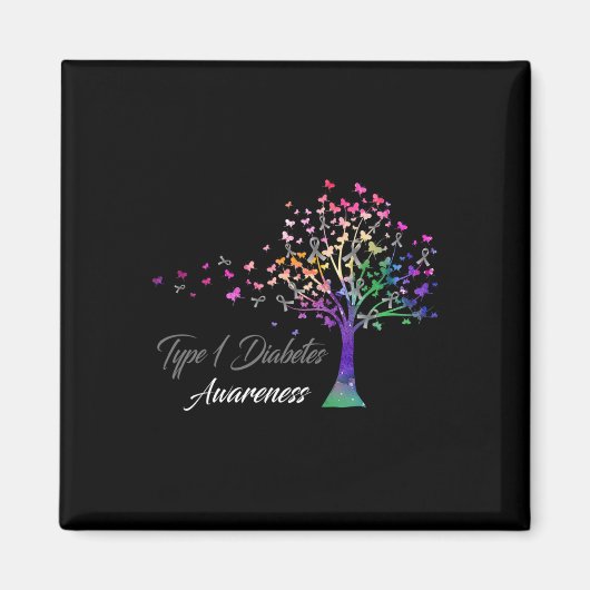 ツリーリボン1型糖尿病認識度 マグネット (正面)