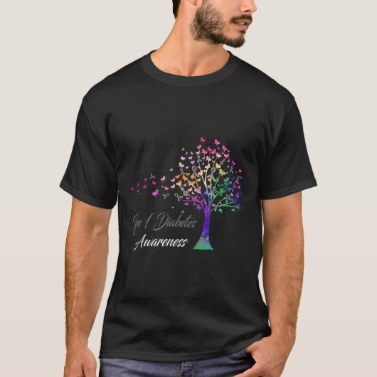 ツリーリボン1型糖尿病認識度 Tシャツ (正面)