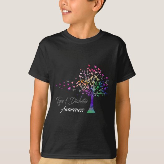 ツリーリボン1型糖尿病認識度 Tシャツ (正面)