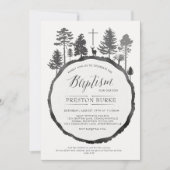 ツリーリングや輪とディアバプテスマ招待状 招待状 (正面)
