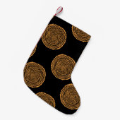 ツリーリングや輪シームレスパターン。鋸切木トランクバ スモールクリスマスストッキング (正面 (吊り時))