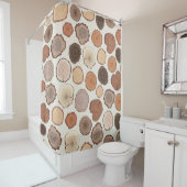 ツリーリングや輪フォレストドードルパターン シャワーカーテン (インサイチュ)