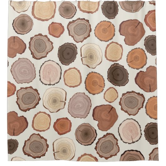 ツリーリングや輪フォレストドードルパターン シャワーカーテン (正面)