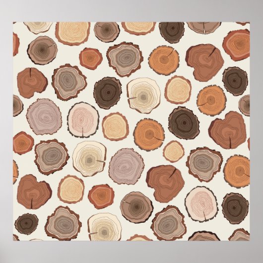 ツリーリングや輪フォレストドードルパターン ポスター (正面)