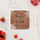 ツリーリングや輪素朴カントリーウェディングナプキン スタンダードカクテルナプキン (インサイチュ)