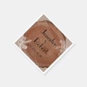 ツリーリングや輪素朴カントリーウェディングナプキン スタンダードカクテルナプキン (角)