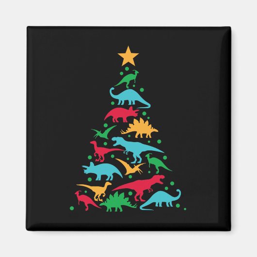 ツリーレックス恐竜ディノクリスマスクリスマスツリーフー マグネット (正面)