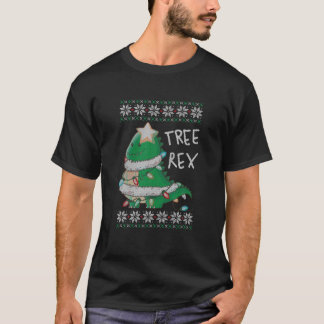 ツリーレックス恐竜メリークリスマス醜いクリスマスS Tシャツ