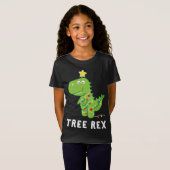 ツリーレックス。動物のプン恐竜おもしろいのクリスマスパヤ Tシャツ (正面フル)
