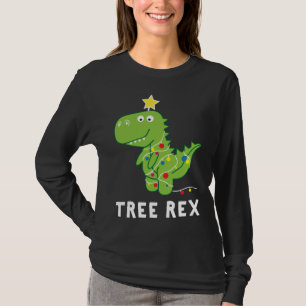 ツリーレックス。動物のプン恐竜おもしろいのクリスマスパヤ Tシャツ