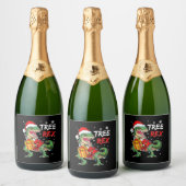 ツリーレックスTレックスサンタ恐竜クリスマスアダルトキッズ スパークリングワインラベル (ボトル)