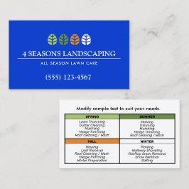 ツリーロゴとローンサービス造園ブルー 名刺