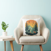 ツリーワイルドライフ自然ヴィンテージフォレストTシャツ クッション (椅子)