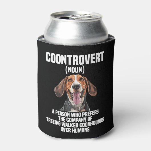 ツリーングウォーカー・クーンハウンド愛好家 犬のコントラバース 缶クーラー (缶正面)