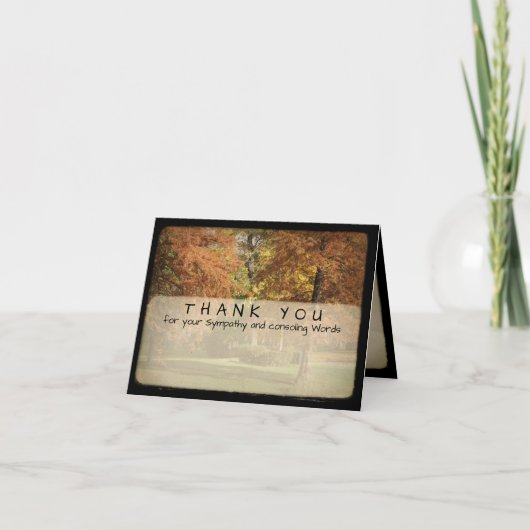 ツリーヴィンテージフォト悔やみや弔慰ありがとうノートカード2 サンキューカード (正面)