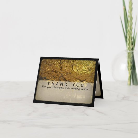 ツリーヴィンテージフォト悔やみや弔慰ありがとうノートカード8 サンキューカード (正面)