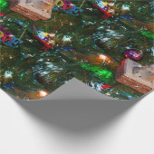 ツリー上のクリスマスのハリネズミを飾る ラッピングペーパー (角)