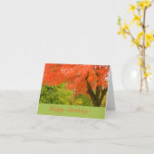 ツリー上の明葉るいオレンジ/ハッピーバースデー カード (黄色い花)