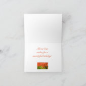 ツリー上の明葉るいオレンジ/ハッピーバースデー カード (内部)