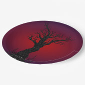 ツリー不気味グリッターハロウィーン ペーパープレート (アングル)
