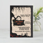 ツリー不気味-ハローウィンパーティ招待 招待状 (スタンド正面)