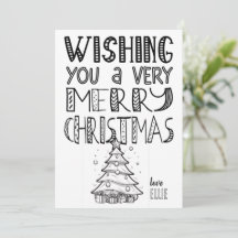 ツリー付きカラーインメリークリスマス(1)フラット