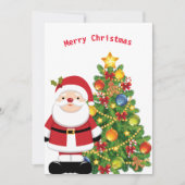 ツリー付きクリスマスサンタクロース 招待状 (正面)