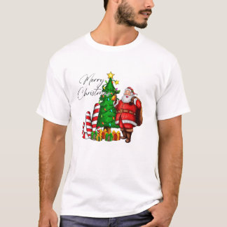 ツリー付きクリスマスサンタ Tシャツ