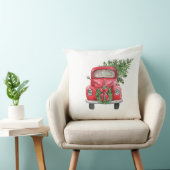 ツリー付きクリスマスシーズンヴィンテージレッドトラック クッション (椅子)