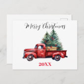 ツリー付きクリスマストラック シーズンポストカード (正面/裏面)