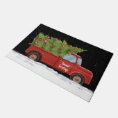 ツリー付きクリスマスレッドトラック ドアマット (アングル)