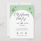 ツリー付きクリスマス図解入りの、写真付きのパーティー 招待状 (正面)