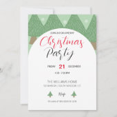 ツリー付きクリスマス図解入りの、写真付きのパーティー 招待状 (正面)