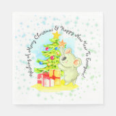 ツリー付きコアラAustralianクリスマスパーティーランチ スタンダードランチョンナプキン (正面)