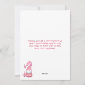 ツリー付きピンクのクリスマス格言 すてき シーズンカード (裏面)