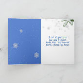 ツリー付きブルークリスマス冬格言 シーズンカード (内部)