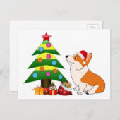 ツリー付きホリデーコルギマンガ シーズンポストカード (正面/裏面)