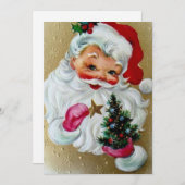 ツリー付きヴィンテージクリスマスサンタ シーズンカード (正面/裏面)