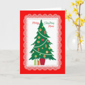 ツリー付き母のためのクリスマスカード カード (黄色い花)