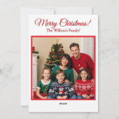 ツリー付き赤クリスマスカードオーナメント シーズンカード (裏面)